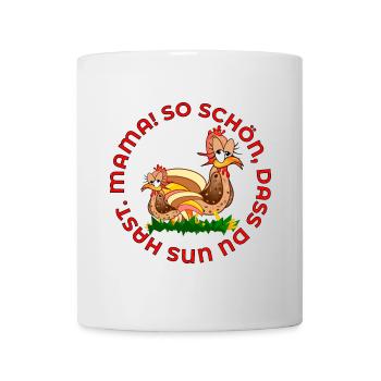 MUTTERTAG HÜHNER FAMILIENMAMA - Tasse - Weiß - Vorne
