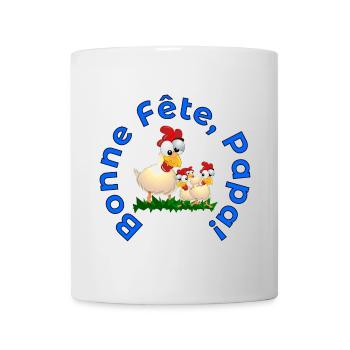 FAMILLE BONNE Fête des Pères POULETS - Mug blanc - blanc - Devant