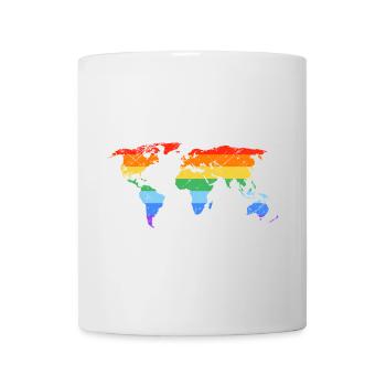 Regenbogen-Weltkarte Pride - Tasse - Weiß - Vorne