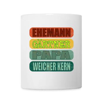 VATERTAG EHEMANN PAPA GARTEN GÄRTNER - Tasse - Weiß - Vorne