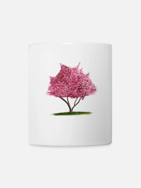 Aquarelle de l’arbre fleur rose - Mug blanc - blanc