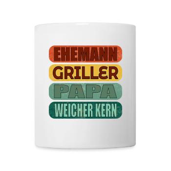 VATERTAG PAPA GRILLEN EHEMANN - Tasse - Weiß - Vorne