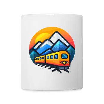 Zug Cartoon Stil - Tasse - Weiß - Vorne