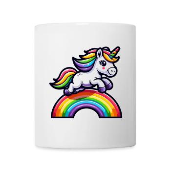 Licorne arc-en-ciel radieuse : la jument magique - Mug blanc - blanc - Devant