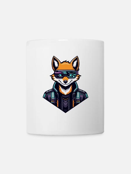 Cyber Fox Neon Tech Wild - Tasse - Weiß