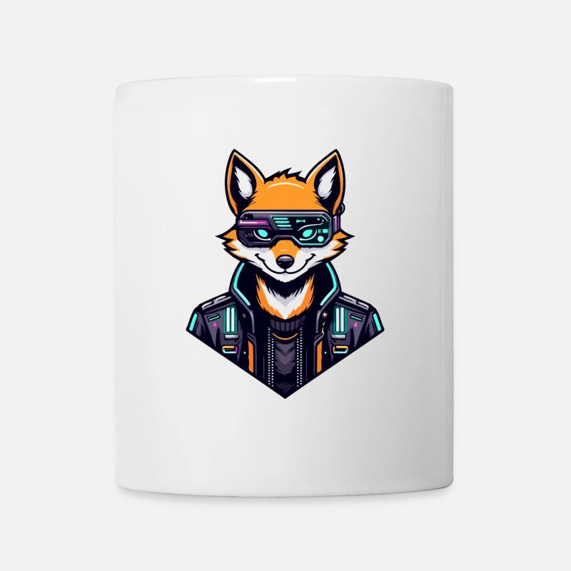 Cyber Fox Neon Tech Wild - Tasse - Weiß