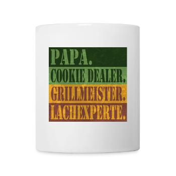 Dad – Cookie Dealer, Grill Master, Laughter Expert - Mug - white - Front
