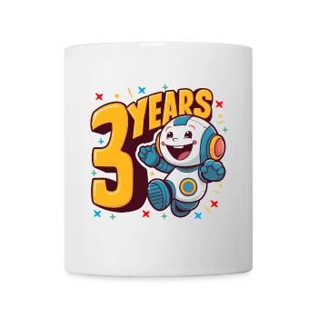 Drei Jahre süßer kleiner Roboter Kindergeburtstag - Tasse - Weiß - Vorne