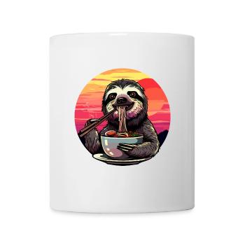 Drôle Paresseux Ramen Nouilles Paresseux Japon Rétro - Mug blanc - blanc - Devant