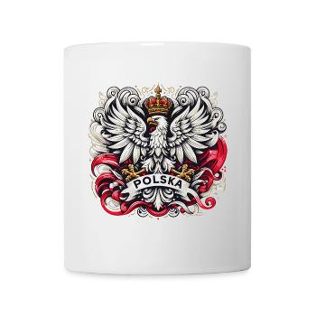 Polen Polska polnisch Wappen Adler Flagge Geschenk - Tasse - Weiß - Vorne