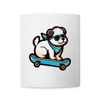 Pup on Wheels: The Skateboarding Canine - Mug - white - Front