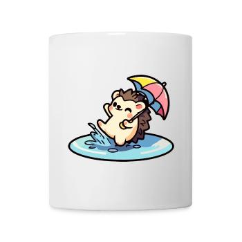 Hedgehog Puddle Party: The Rainy Day Reveler - Mug - white - Front