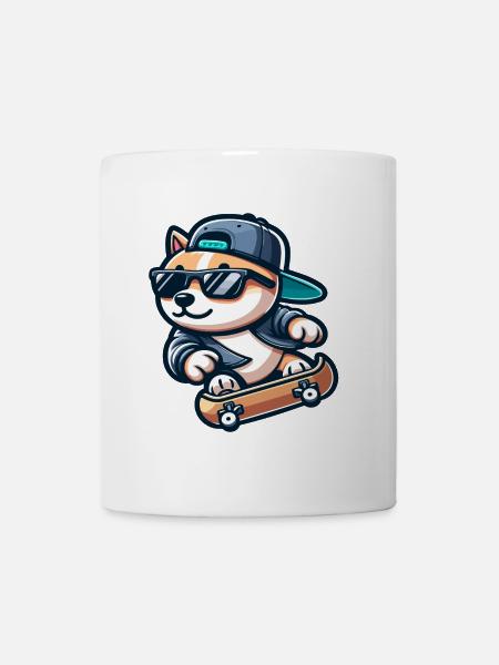 Corgi Boarder: The Skating Sidekick - Mug - white