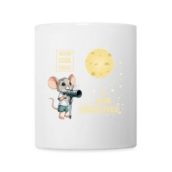 Maus und Käse-Mond - Tasse - Weiß - Vorne