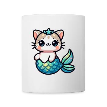 Purrmaid Sparkle: Das Meereskätzchen - Tasse - Weiß - Vorne