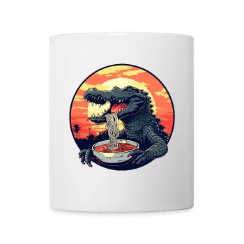 Drôle de nouilles ramen crocodile alligator japonais - Mug blanc - blanc - Devant