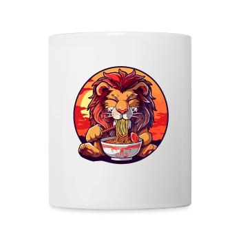 Funny Lion Ramen Noodles Japan Animal Lion - Mug - white - Front