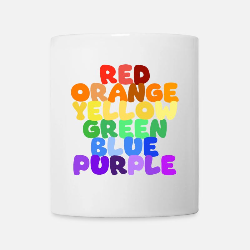 Regenbogen Farbwörter Reihe - Tasse - Weiß