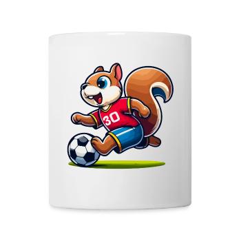 Scamper Striker : L’écureuil de football - Mug blanc - blanc - Devant