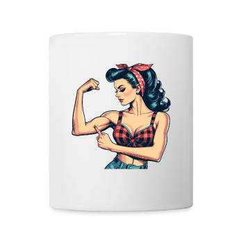 Strength strong woman rockabilly biceps gift - Mug - white - Front