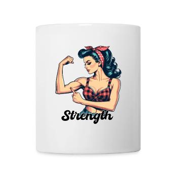 Strength Strong Woman Rockabilly Biceps Gift - Mug - white - Front