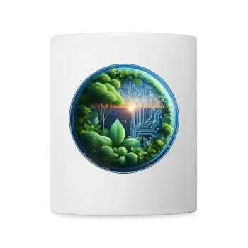Nachhaltige Bio-Tech Fusion Kreislauf - Tasse - Weiß - Vorne
