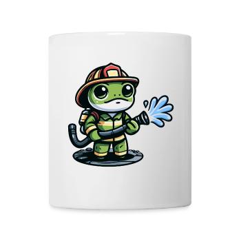 Feuerwehrmann Ribbit: Der tapfere Teichverteidiger - Tasse - Weiß - Vorne