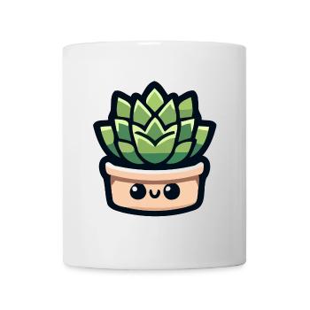 Petite Potted Pal: Die fröhliche Sukkulente - Tasse - Weiß - Vorne