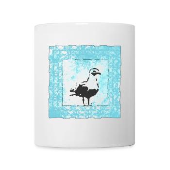 Abstract Seagull Stamp in Watercolor Style - Mug - white - Front
