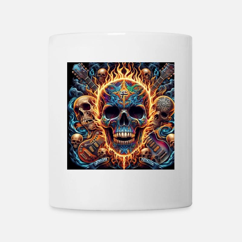 Crâne avec guitares croisées - Mug blanc - blanc