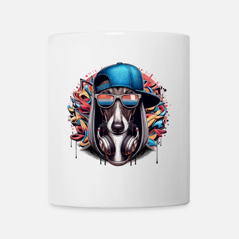 Windhund Gangsta Hund Graffiti Geschenk - Tasse - Weiß