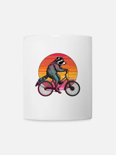 Waschbär Fahrrad Waschbären Fahrradfahrer Bike - Tasse - Weiß