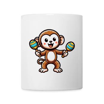 Maraca Monkey: Der musikalische Primat - Tasse - Weiß - Vorne