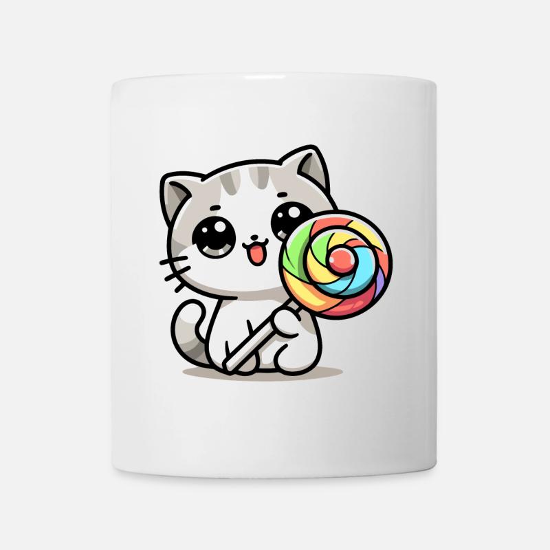 Sweet Whiskers: Die Candy Cat - Tasse - Weiß