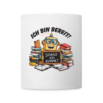 Einschulung erster Schultag kleiner Roboter - Tasse - Weiß - Vorne