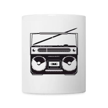 Cassette recorder in 80s stencil look - Mug - white - Front