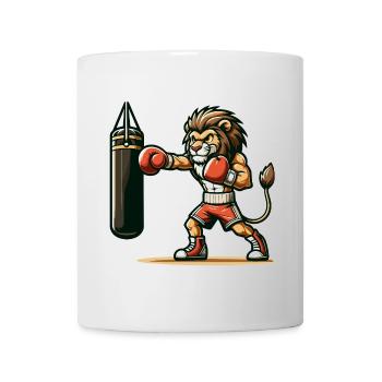 Punchline King : Le Lion de la boxe - Mug blanc - blanc - Devant