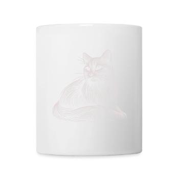 White Cat Patterns Light Strokes - Mug - white - Front