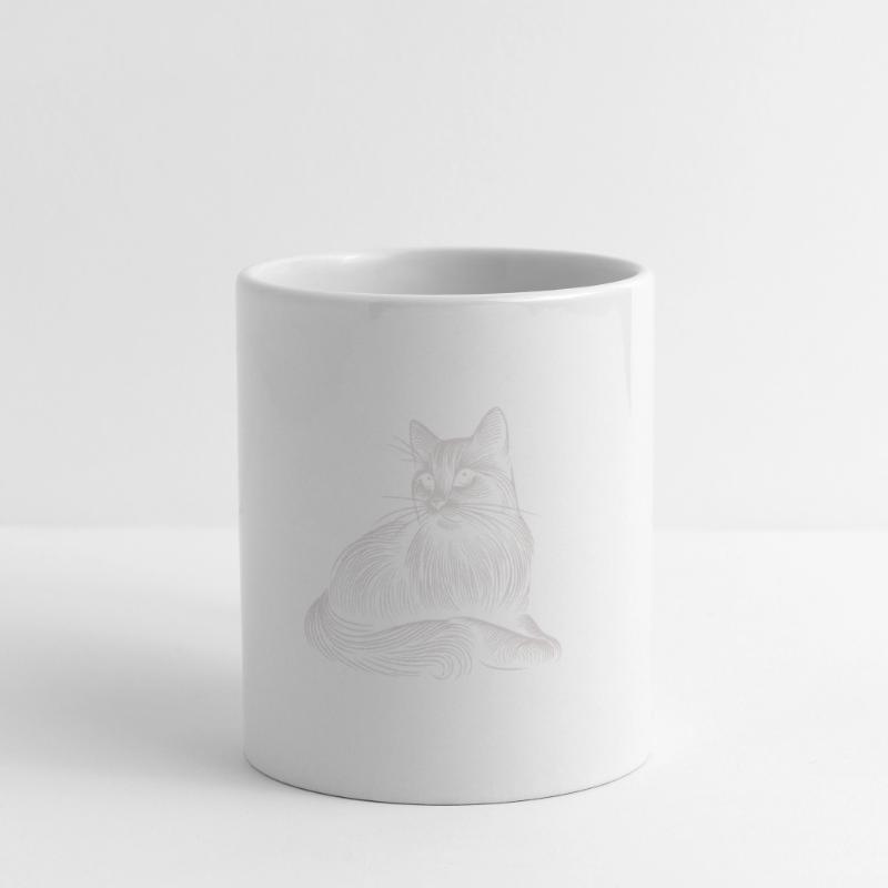 White Cat Patterns Light Strokes Mug