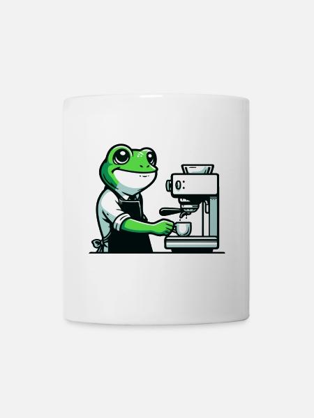 Coffee Brewin' Frog: Der Espresso-Experte - Tasse - Weiß