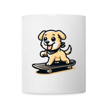 Skateboarding Pup : le chien intelligent de la rue - Mug blanc - blanc - Devant