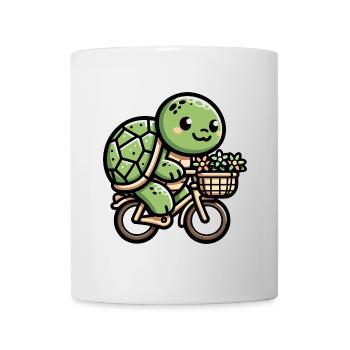 Niedliche Schildkröte Fahrraddesign - Tasse - Weiß - Vorne