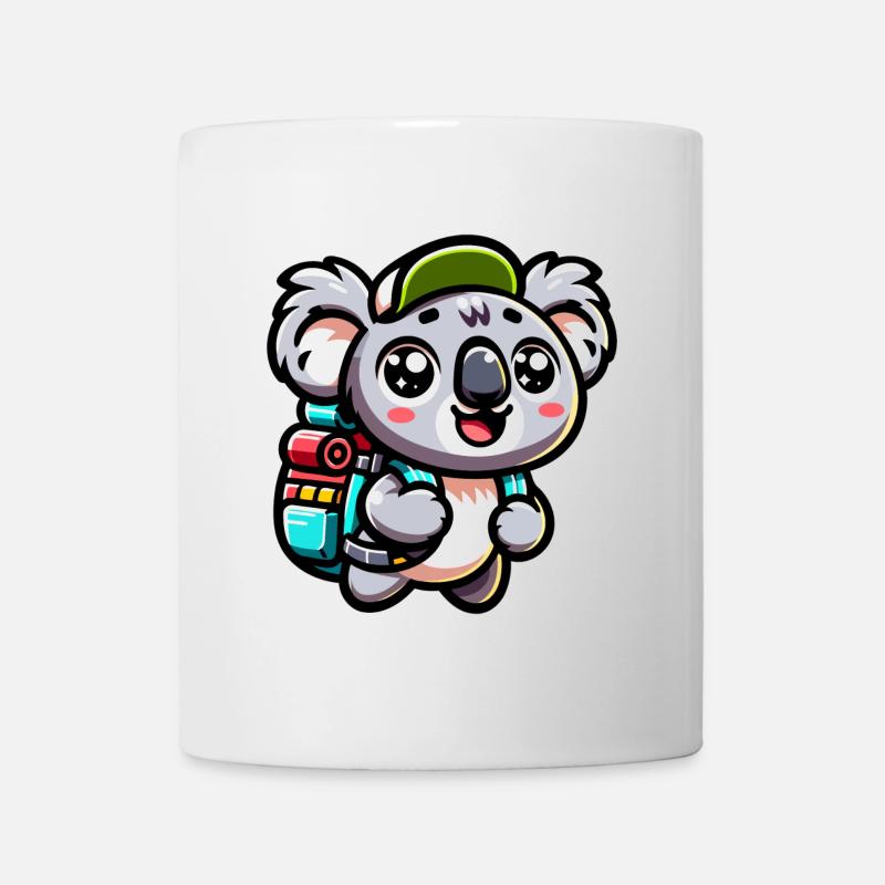 Abenteuerlustiger Koala Backpacker Illustration - Tasse - Weiß
