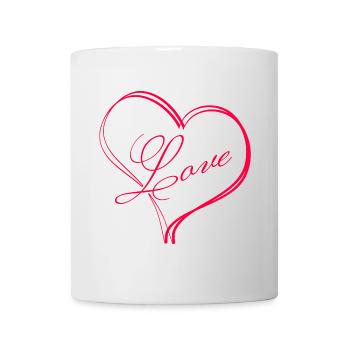Herz Herzen love - Tasse - Weiß - Vorne