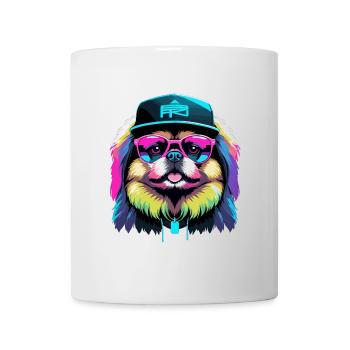 Pékinois Cyber Gangster Lion Chien Cadeau - Mug blanc - blanc - Devant