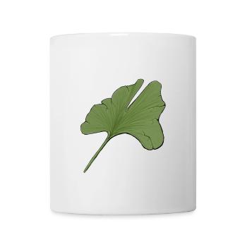 Stylized green ginkgo leaf - Mug - white - Front
