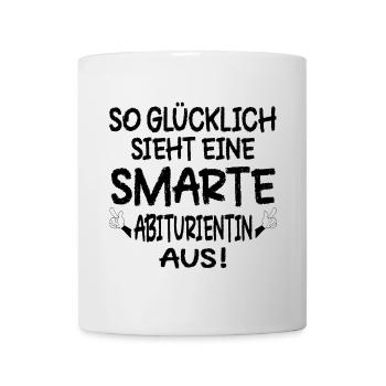 GLÜCKLICHE ABITURIENTIN ABITUR - Tasse - Weiß - Vorne