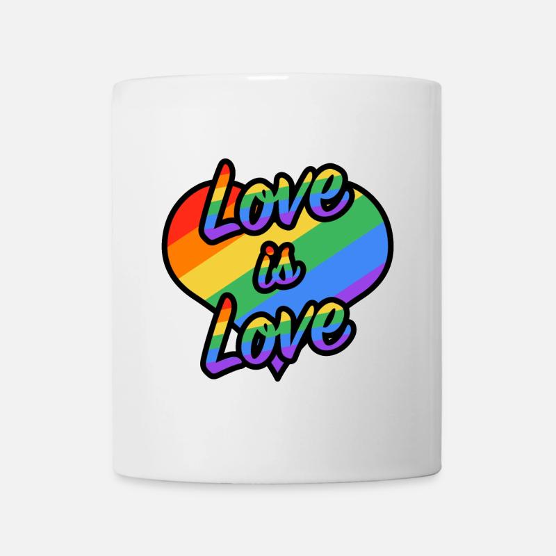 L’amour, c’est l’amour, cœur arc-en-ciel - Mug blanc - blanc