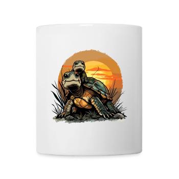 papa tortue fils père tortue - Mug blanc - blanc - Devant