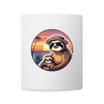 Dad Son Sloth Fathers Sons Sloths Vintage - Mug - white - Front